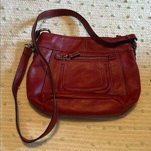 Tignanello Red leather  Crossbody Bag.